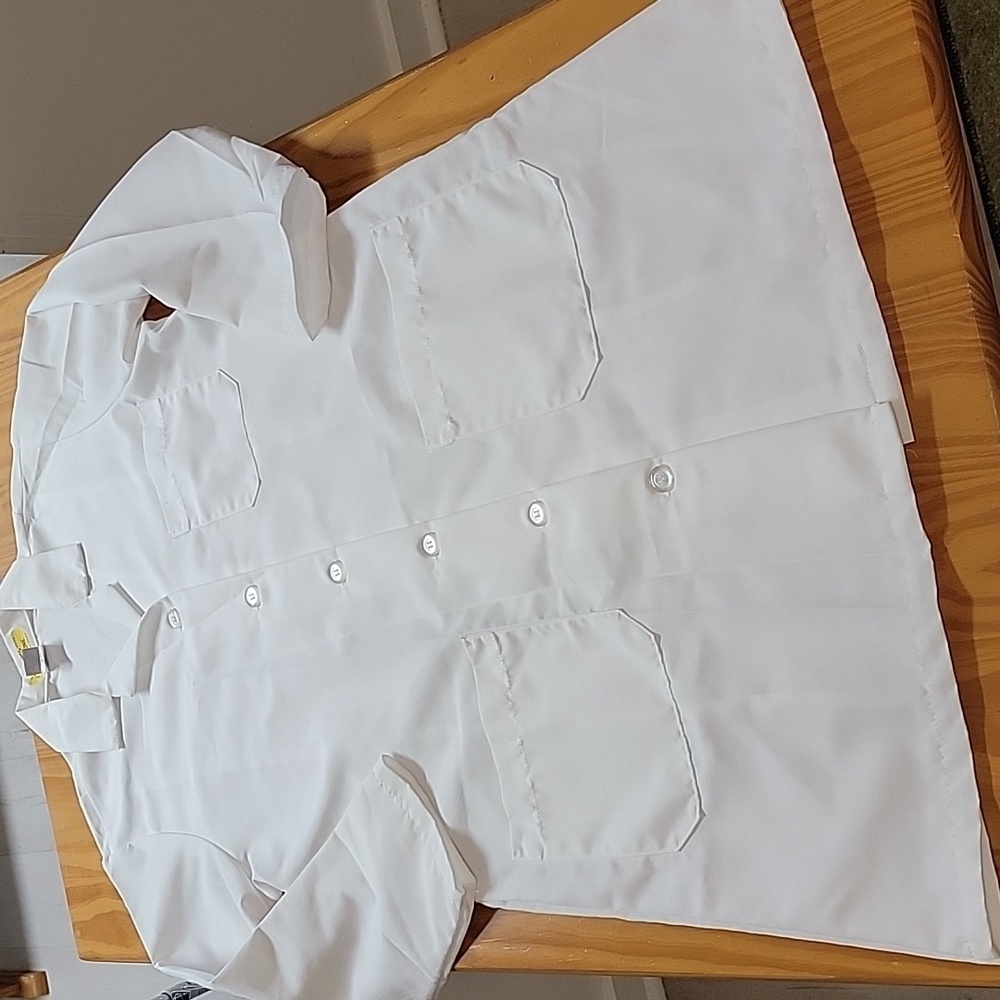 Doctor, Nurse Unisex Long White Lab Coat, Medium